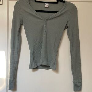 TNA Blue Fitted Long Sleeve Shirt